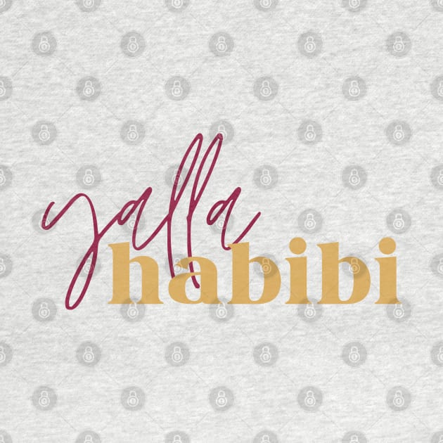 yalla habibi - two fonts: maroon red and gold by habibitravels